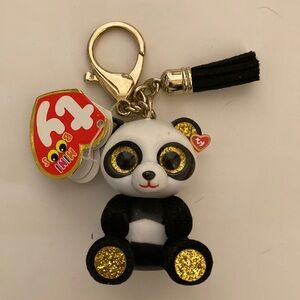 TY Mini Boos Panda Chi Keychain - new with tags